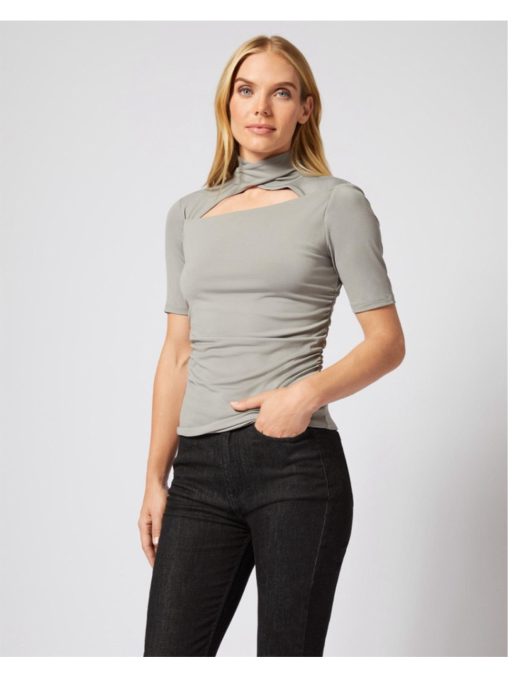Adrienne Landau Grey Top NWT Size M
